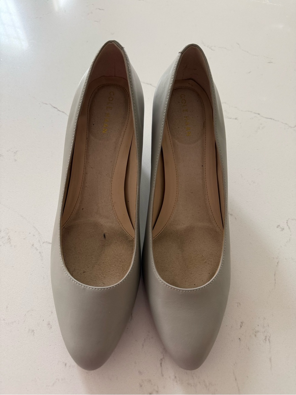 Cole Haan Women's Light Gray Leather Low Heels